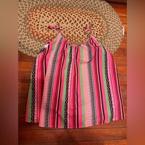 Chic Nation Pink and Green Striped Blouse